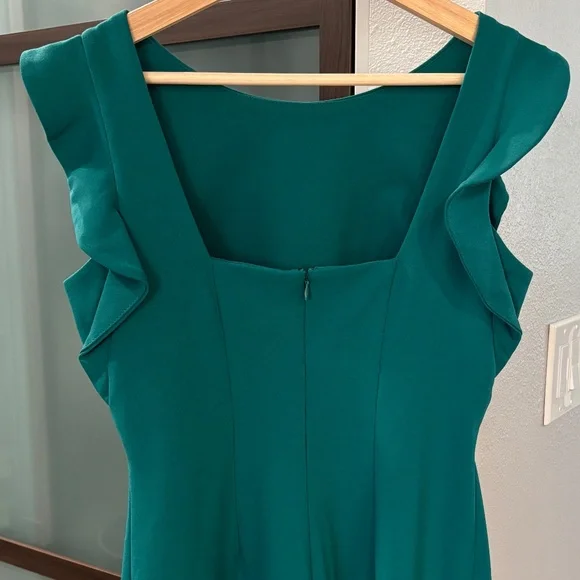 Calvin Klein Flutter Sleeve Sheath Dress - Green Size 4 - Picture 5 of 10